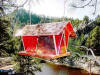 Iridescent Ruby Red Stained Glass Bird Feeder